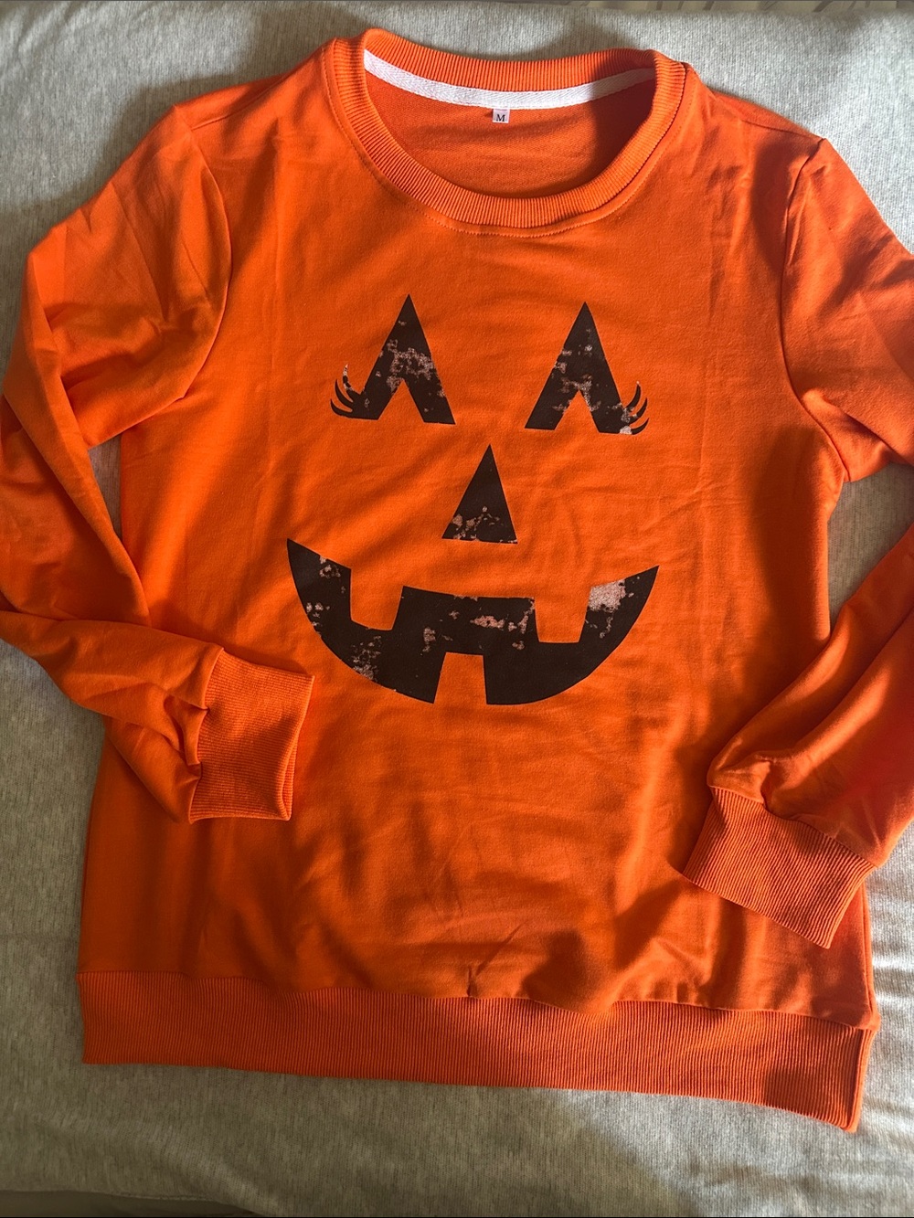 Amazon Essentials Orange Pumpkin Face Sweatshirt